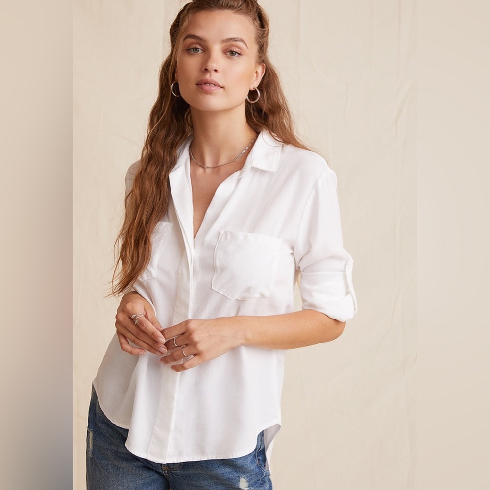 Bella Dahl Split Back Button Down White Size XS